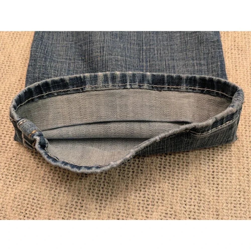 Buckle BKE Tyler Straight Leg Jeans Mens 36S Casual Stretch Thick Stitch Blue